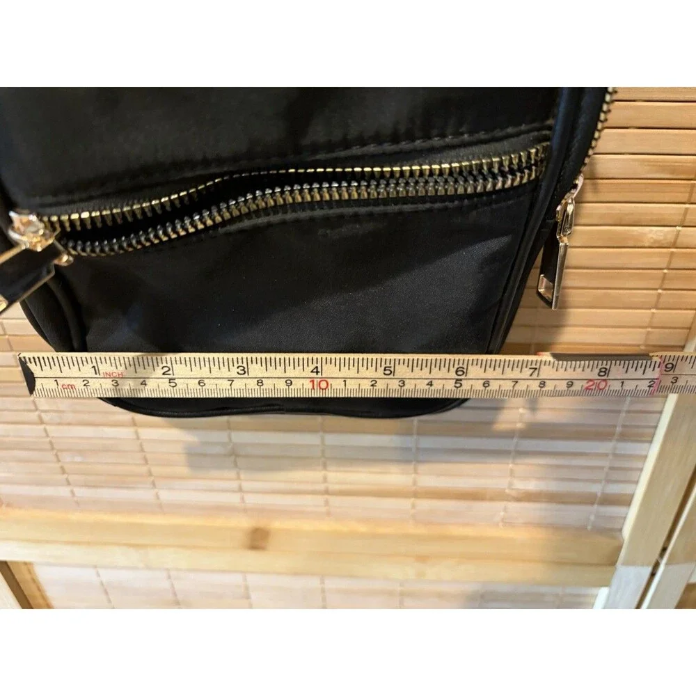 Black Sling Crossbody Backpack Bag Zip Closure Pockets Travel Backpack Purse